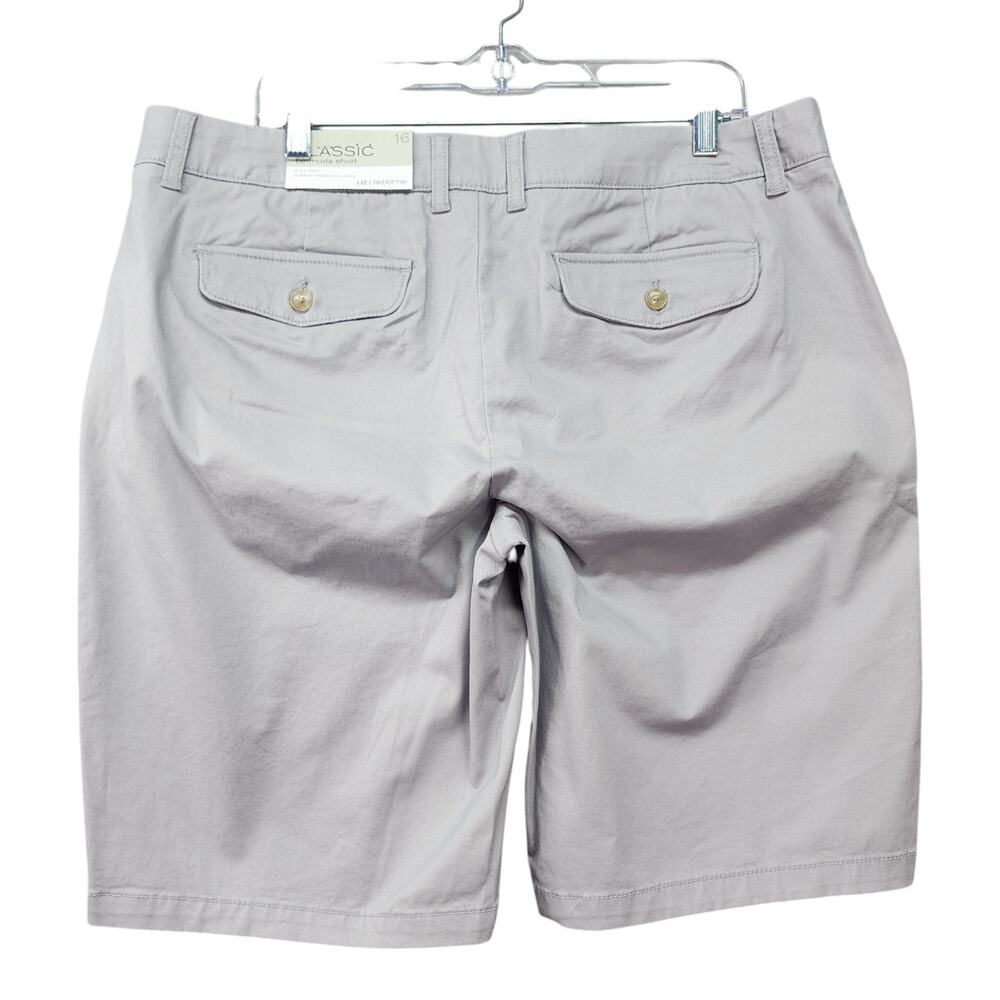NWT Liz Claiborne Bermuda Shorts Womens 16 Gray Stretch Mid Rise Pockets - Picture 5 of 14